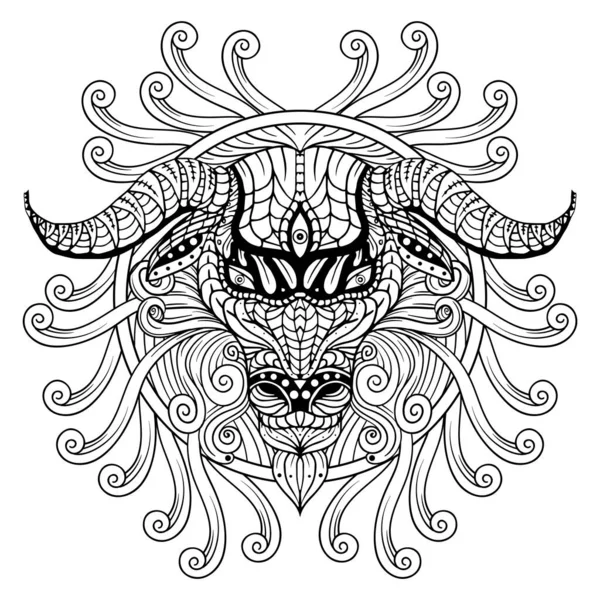 Ilustração Vetorial Uma Cabeça Leão — Vetor de Stock