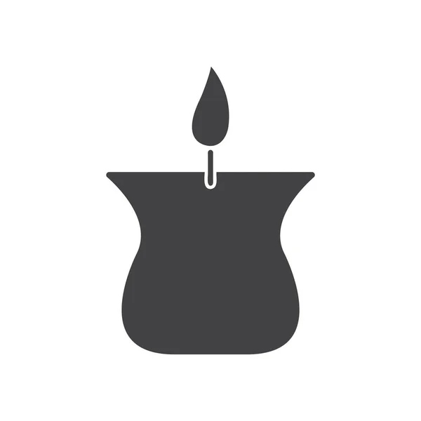 Kerzensymbol Schwarzen Stil Isoliert Auf Weißem Hintergrund Religion Symbol Vektor — Stockvektor