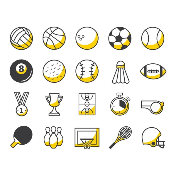 Vector Conjunto Deportes Iconos Del Deporte — Vector de stock