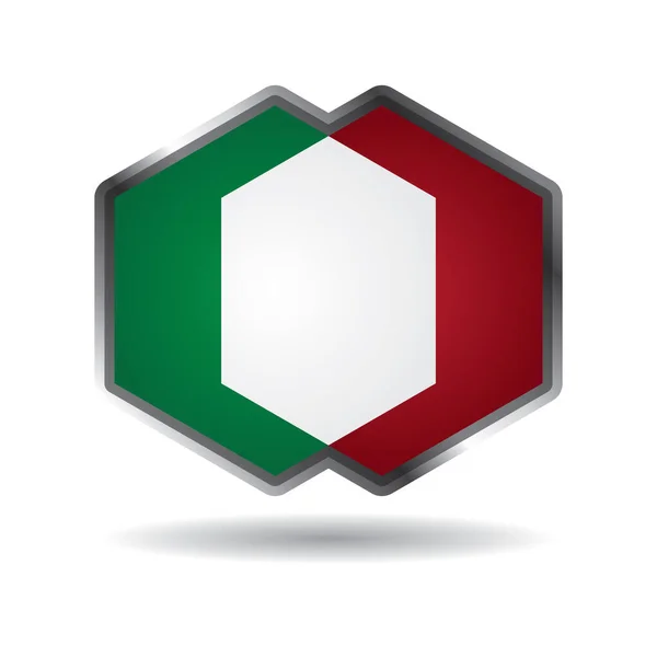 Italská Vlajka Vektorová Ilustrace Návrhu — Stockový vektor