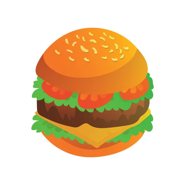 One Burger Vector Illustration — Stock Vector