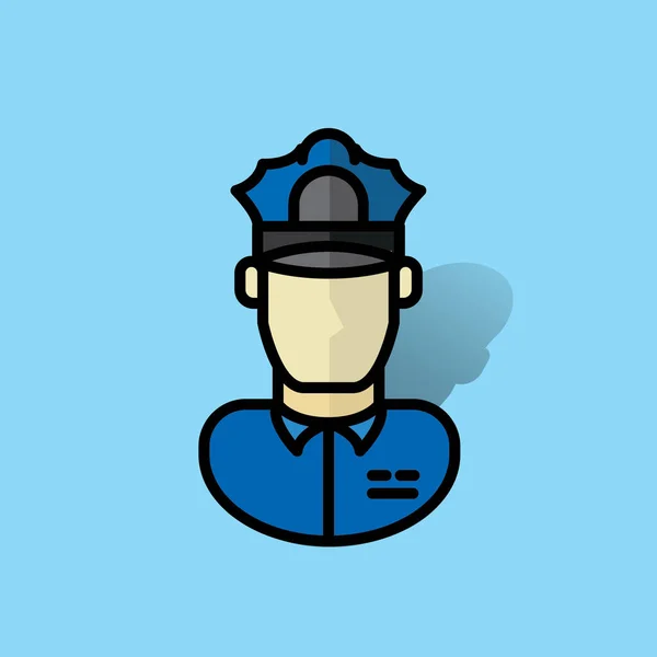 Illustrazione Vettoriale Icona Poliziotto — Vettoriale Stock