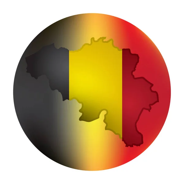 Belgická Mapa Ploché Ikony Vektorové Ilustrace — Stockový vektor