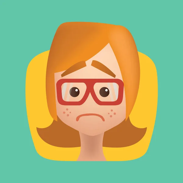 Girl Feeling Dejected Flat Icon Vector Illustration — Stock Vector
