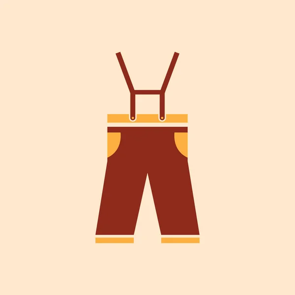 Lederhosen Platt Ikon Vektor Illustration — Stock vektor