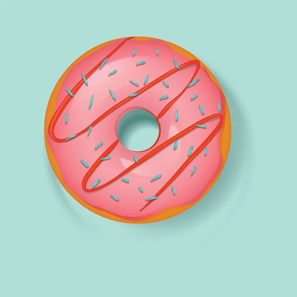 Donut Met Glazuur Hagelslag Vectorillustratie — Stockvector