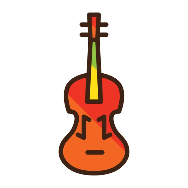 Cello Flache Ikone Vektorillustration — Stockvektor