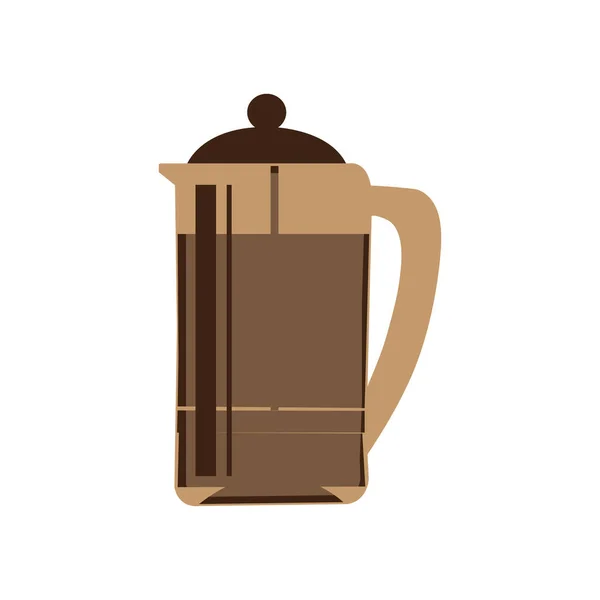 Kávéskancsó Lapos Ikon Vektor Illusztráció — Stock Vector