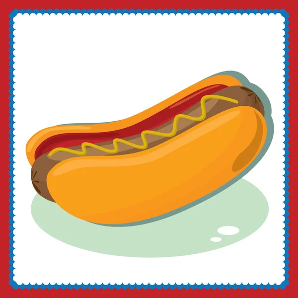 Hot Dog Ilustracja Wektora — Wektor stockowy