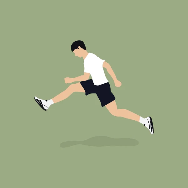 Hombre Corriendo Ropa Deportiva Sobre Fondo Azul — Vector de stock