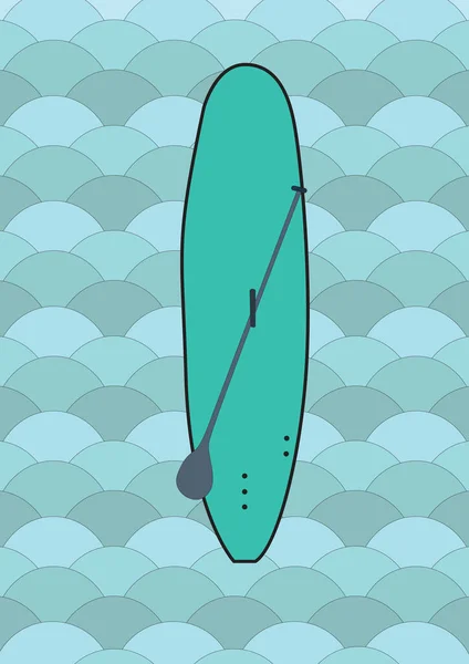 Paddleboard Ilustración Vectorial Estilizada — Archivo Imágenes Vectoriales