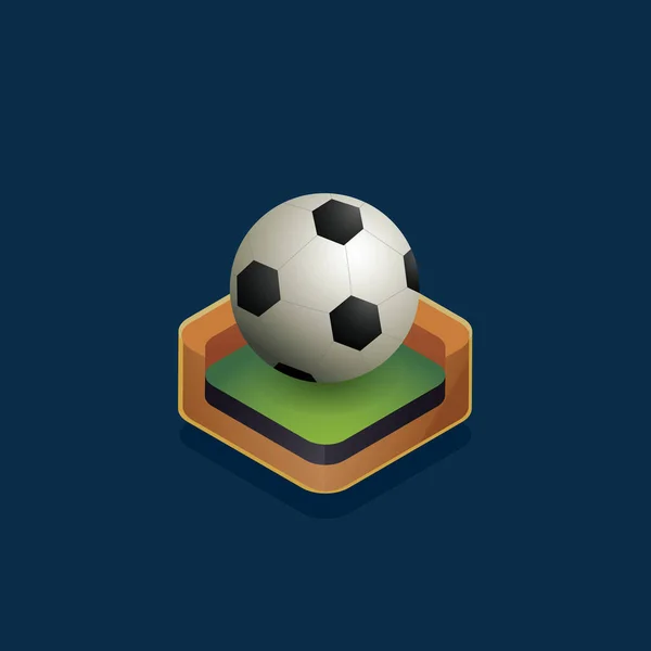 Isometric Football Flat Icon Vector Illustration — Stock Vector
