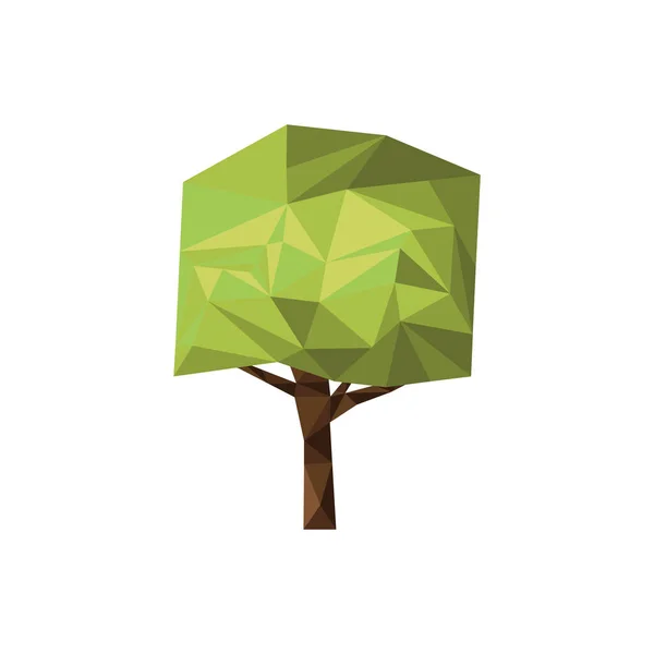 Tree Icon Polygonal Style White Background — Stock Vector