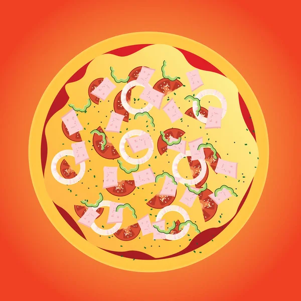 Pizza Ilustração Vetorial Estilizada — Vetor de Stock