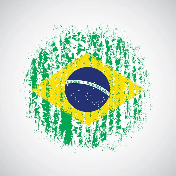 Brazil Grunge Zászló Fröccsenésekkel Foltokkal — Stock Vector