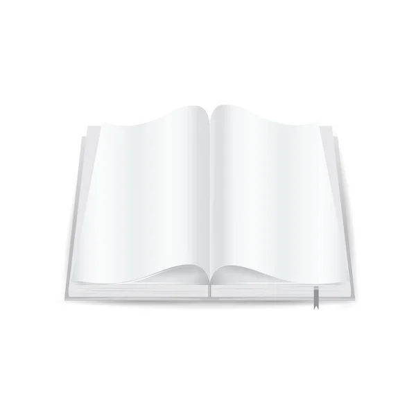 Leeres Weißes Buch Isoliert Auf Einem Hintergrund — Stockvektor