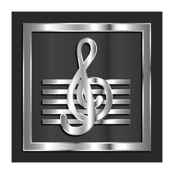 Muzikale Noot Plat Pictogram Vector Illustratie — Stockvector