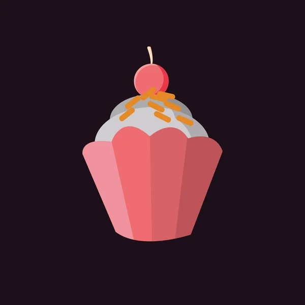 Ilustração Vetorial Delicioso Cupcake — Vetor de Stock