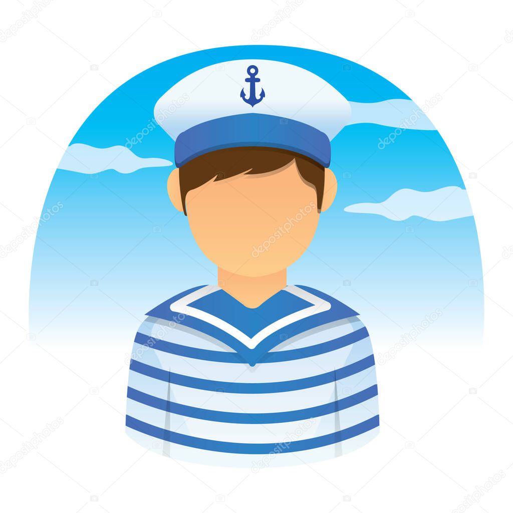 Sailor flat icon, vector illustration