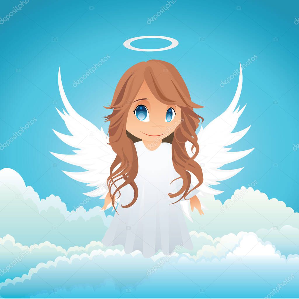 angel flat icon, vector illustration