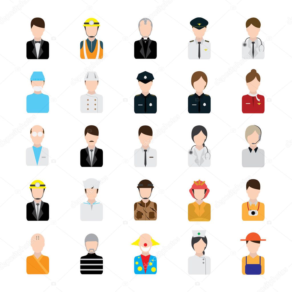 set of business people in different poses. vector illustration