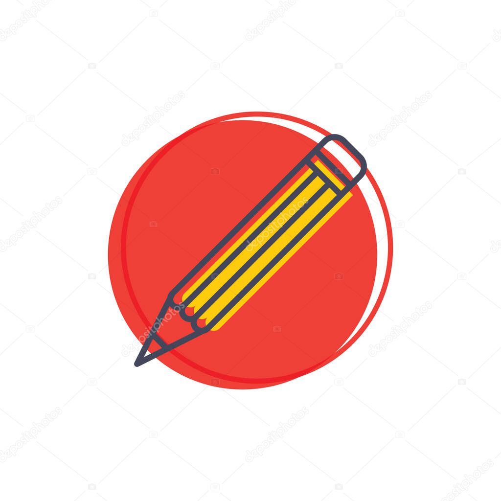 Pencil icon flat icon, vector illustration