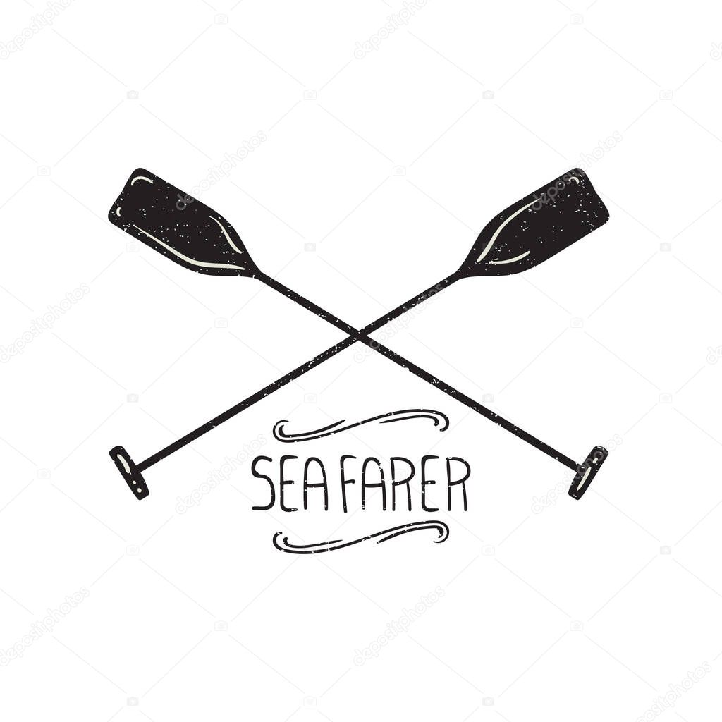 Boat paddles flat icon, vector illustration