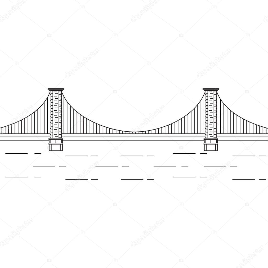 Brooklyn bridge  flat icon, vector illustration