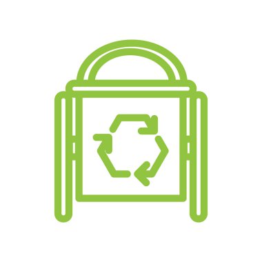 Özet çizimindeki geri dönüşüm çantası simgesi ağ için izole edilmiş