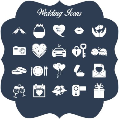 Düğün simgeleri koleksiyonu 