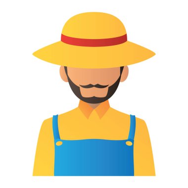 Sarı şapkalı, yabalı çiftçi.