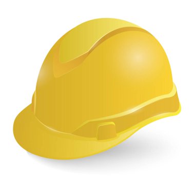 Beyaz arkaplanda izole edilmiş sarı kask