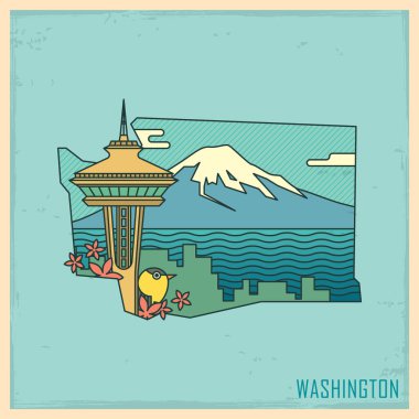 Dağların ve nehrin olduğu bir dağ manzarasının el çizimi çizimi tasviri