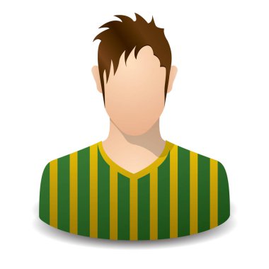 Beyaz arka planda sarı gömlekli bir adam.