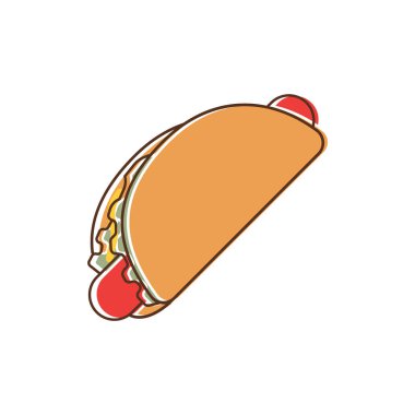 Hot dog simgesinin vektör illüstrasyonu