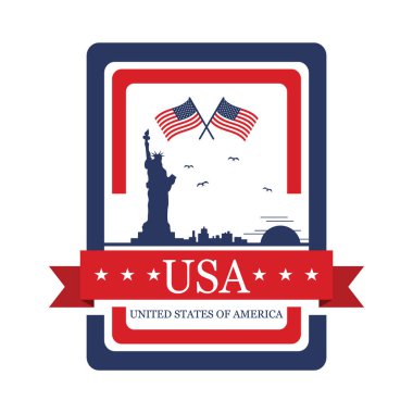 ABD bağımsızlık günü sancak taşıyıcı illüstrasyonu