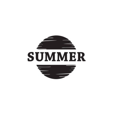 Yaz etiketi düz simgesi, vektör illüstrasyonu