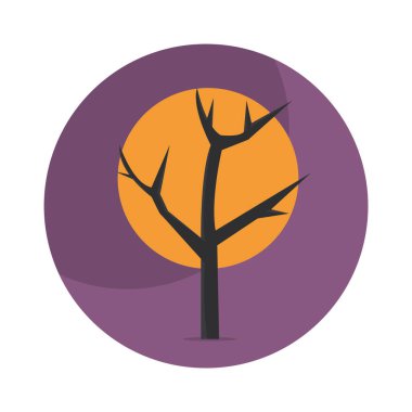 Düz biçimli ağaç simgesi izole 