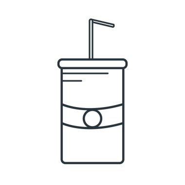 Soda yassı simgesi, vektör illüstrasyonu