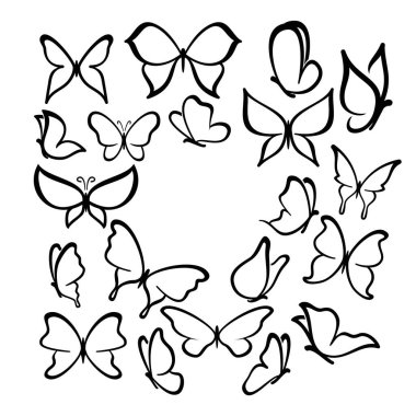 Siyah kelebeklerin vektör kümesi