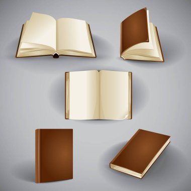 Kahverengi arkaplan üzerine boş sayfalarla açılan kitap