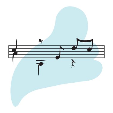 Müzik notaları düz simge, vektör illüstrasyonu