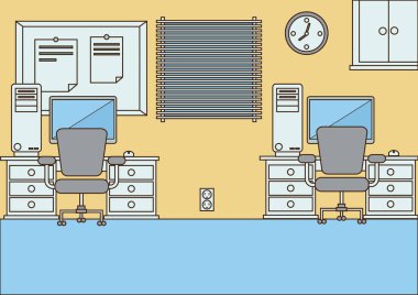 Ofis içi vektör illüstrasyonu