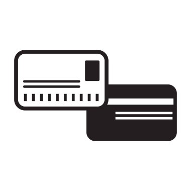 Banka kartları düz simge, vektör illüstrasyonu