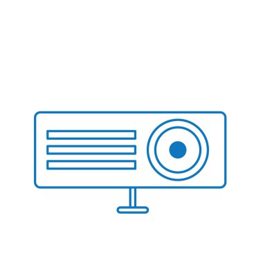 Projektör düz simgesi, vektör illüstrasyonu