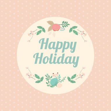 Yumurta ve çiçekli paskalya kartı