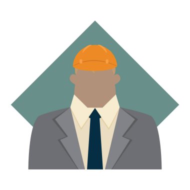 Mühendis düz simgesi, vektör illüstrasyonu