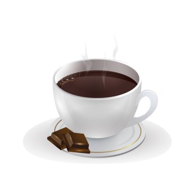 Bir fincan sıcak çikolatanın vektör görüntüsü