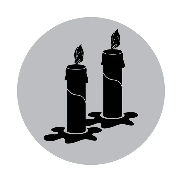 Kaarsen Met Vlam Design Vector Illustratie — Stockvector