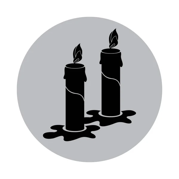 Velas Con Llama Diseño Vector Ilustración — Vector de stock